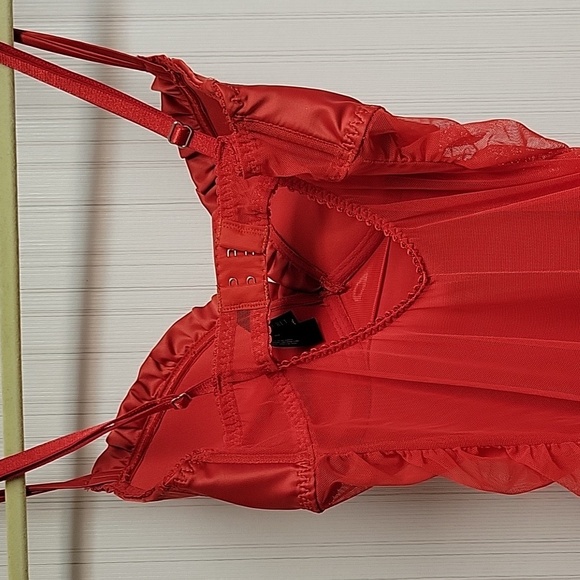 Victoria's Secret 34C red outfit with garters and bells. Bows on front and back - Picture 5 of 6